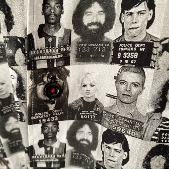 Clothier to the King Lansky Bros Mug Shot Button Down Shirt size 2 size small - Picture 9 of 11